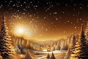 Golden Christmas Landscape