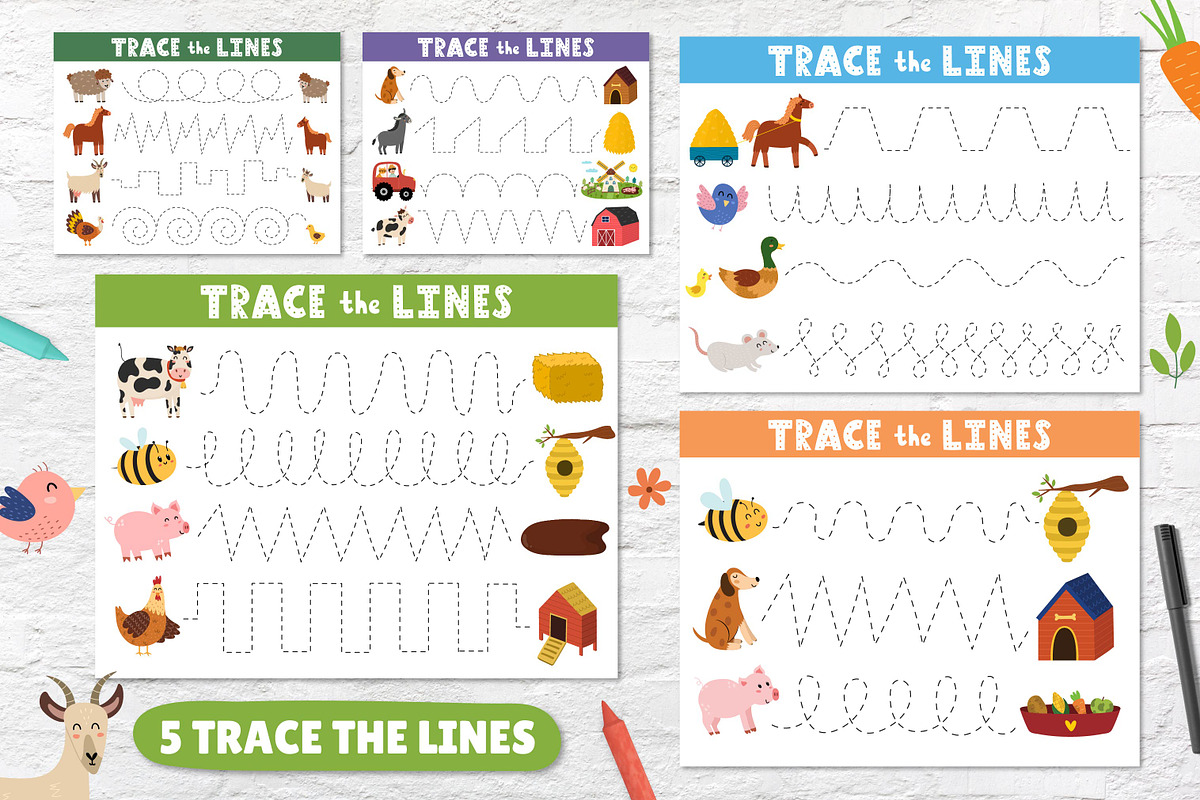 Farm Activity Pages for Kids, an Education Illustration by Gulnara Sabirova (Photo 14 of 19)