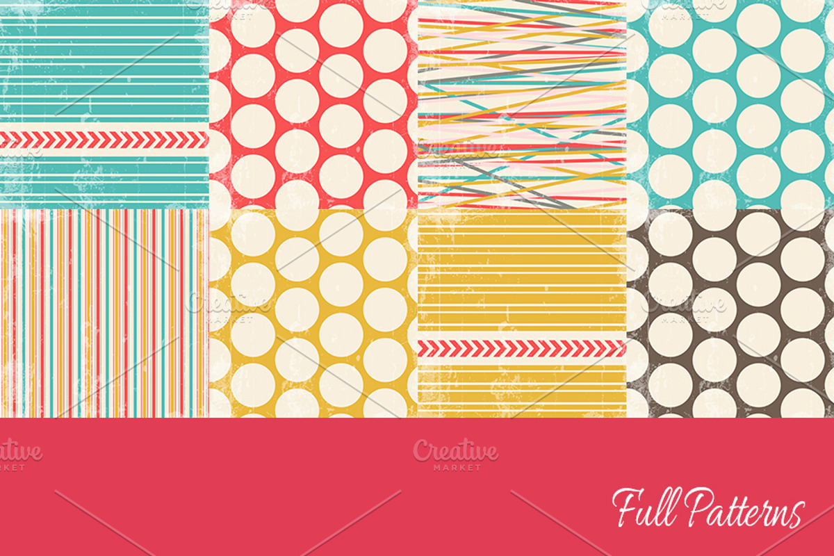 Sweet Lines, Digital Paper Scheme 5 preview 2