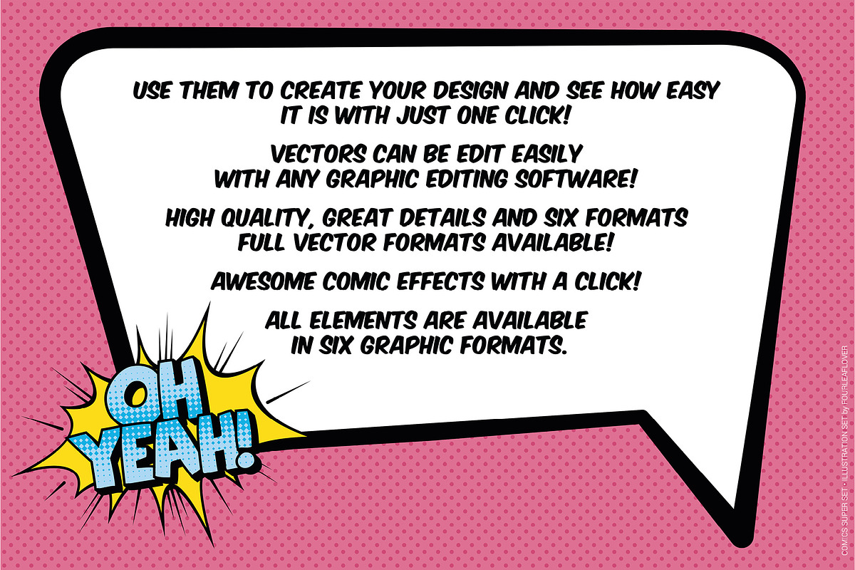 Comic Elements Vector HUGE Set!, an Illustration by FourLeafLover (Photo 3 of 13)