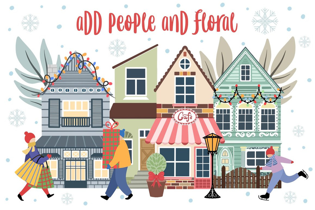 Winter Town, a Decorative Illustration by Alina Sh (Photo 4 of 8)