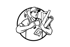 Handyman Tradesman Repairman Mascot, an Illustration by patrimonio