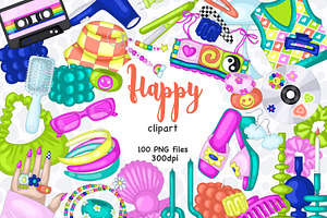 Groovy Clipart Bundle | Retro Image, an Object Illustration by GlamArtZhanna