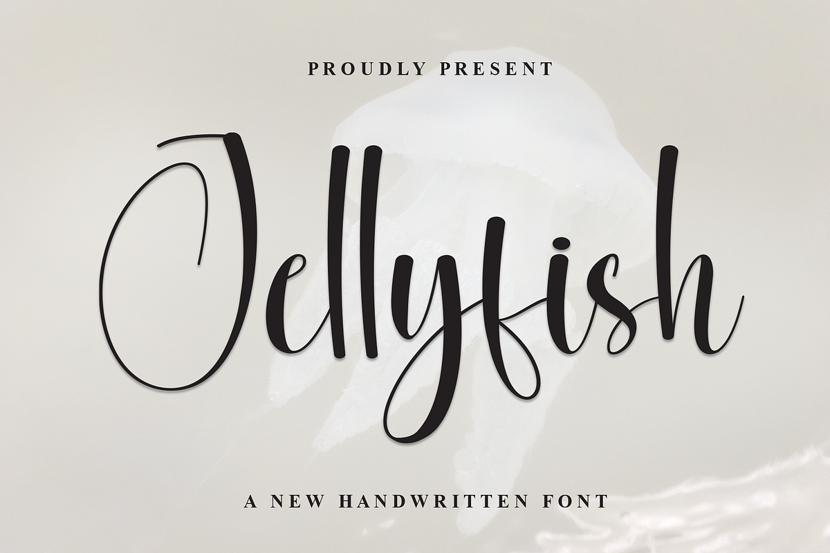 Jellyfish | Script Font, a Handwritten Font by Scratchones (Photo 1 of 8)