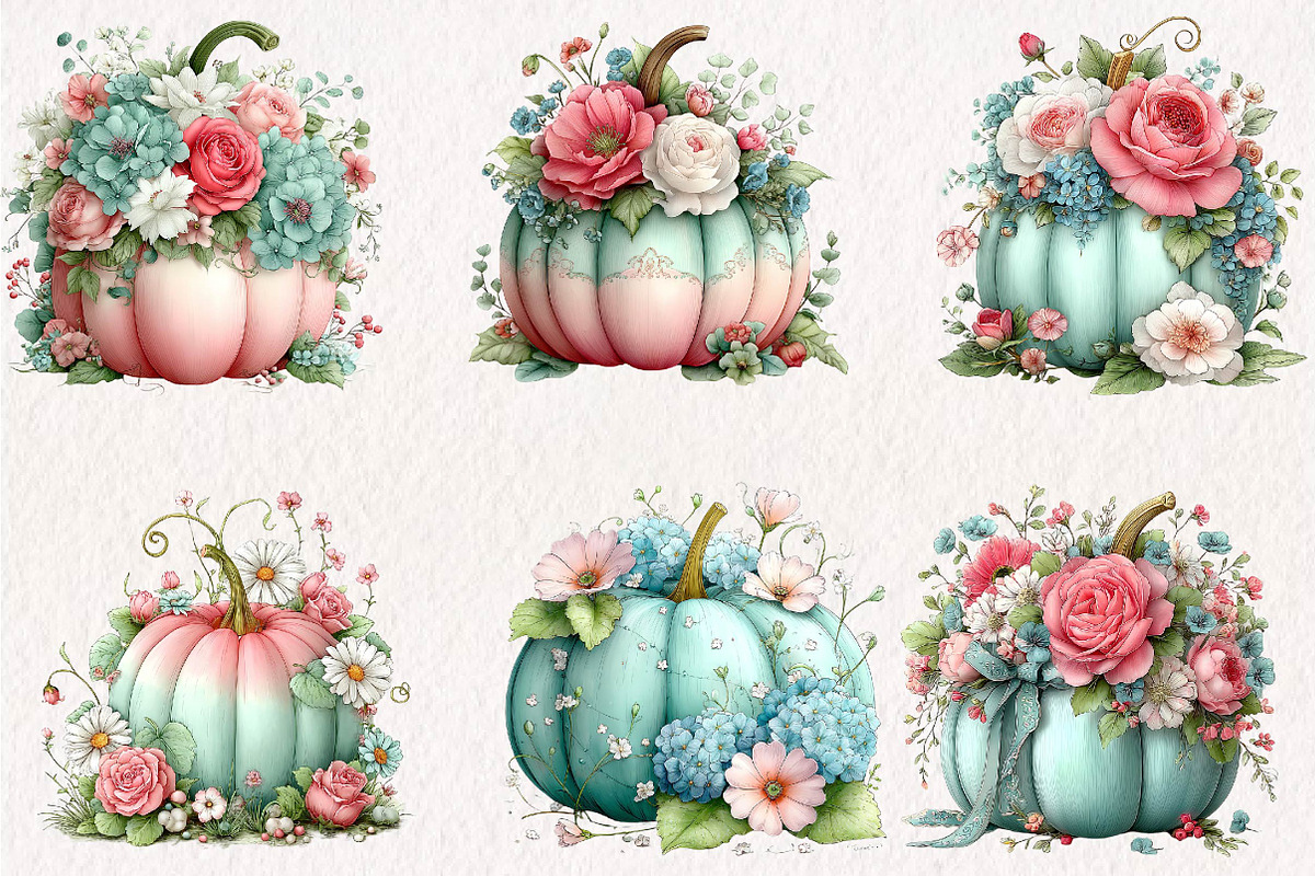Pastel Pumpkin Clipart, a Seasonal Illustration by CreationArt (Photo 2 of 7)