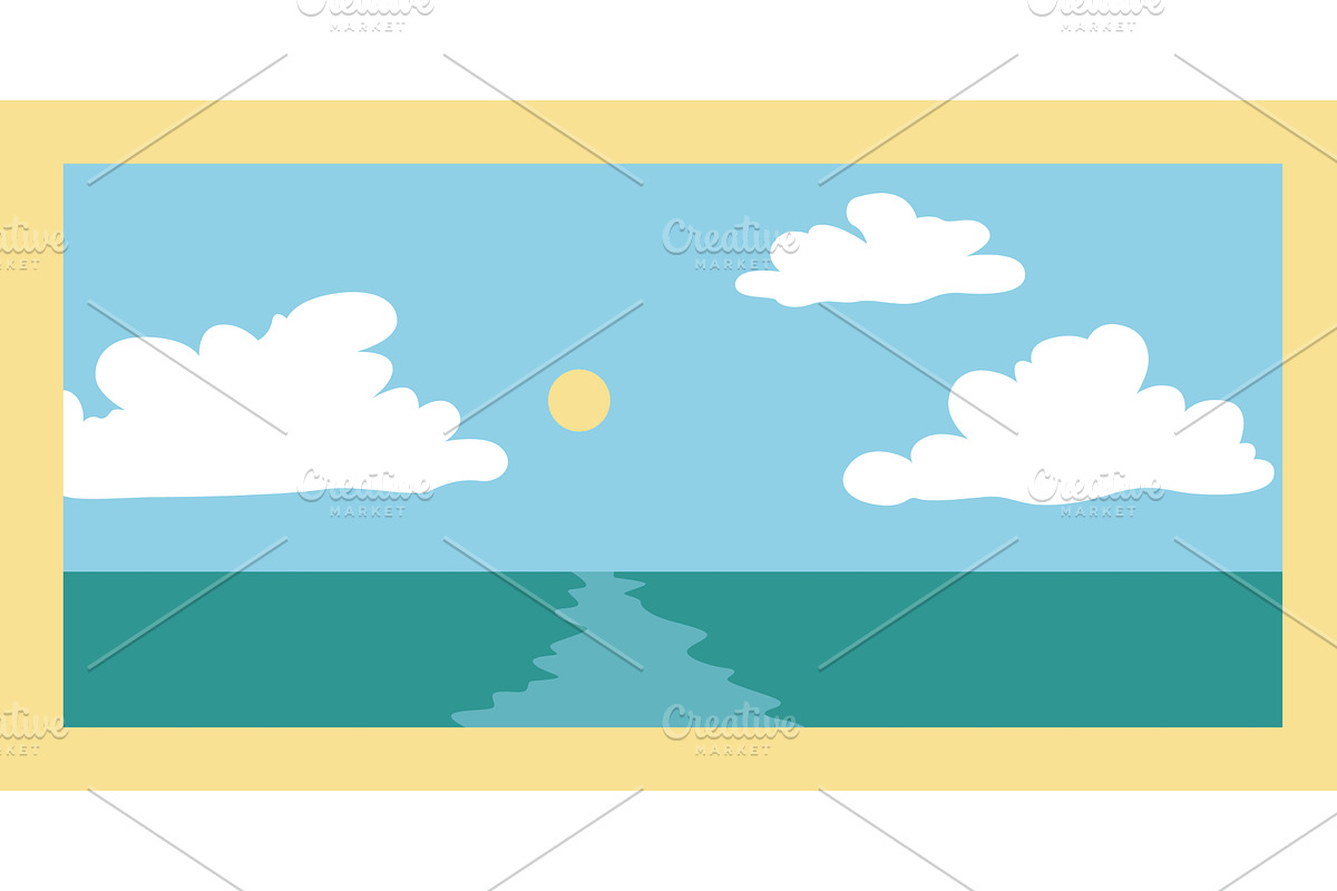 Peaceful seaside scene, an Illustration by Things for designers