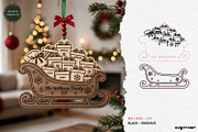 Santa Sleigh Ornaments SVG Bundle, a Decorative Illustration by svgocean (Thumbnail 15 of 21)