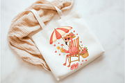 Summer Flamingo PNG Sublimation, an Illustration by Watercolor design (Thumbnail 3 of 3)