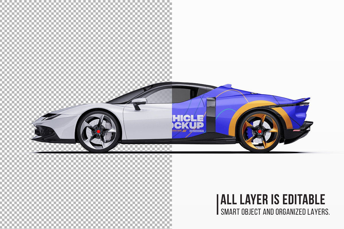 2026 Supercar Sport Convertible, an Advertising Mockup by Halal Graphic Studio (Photo 5 of 12)