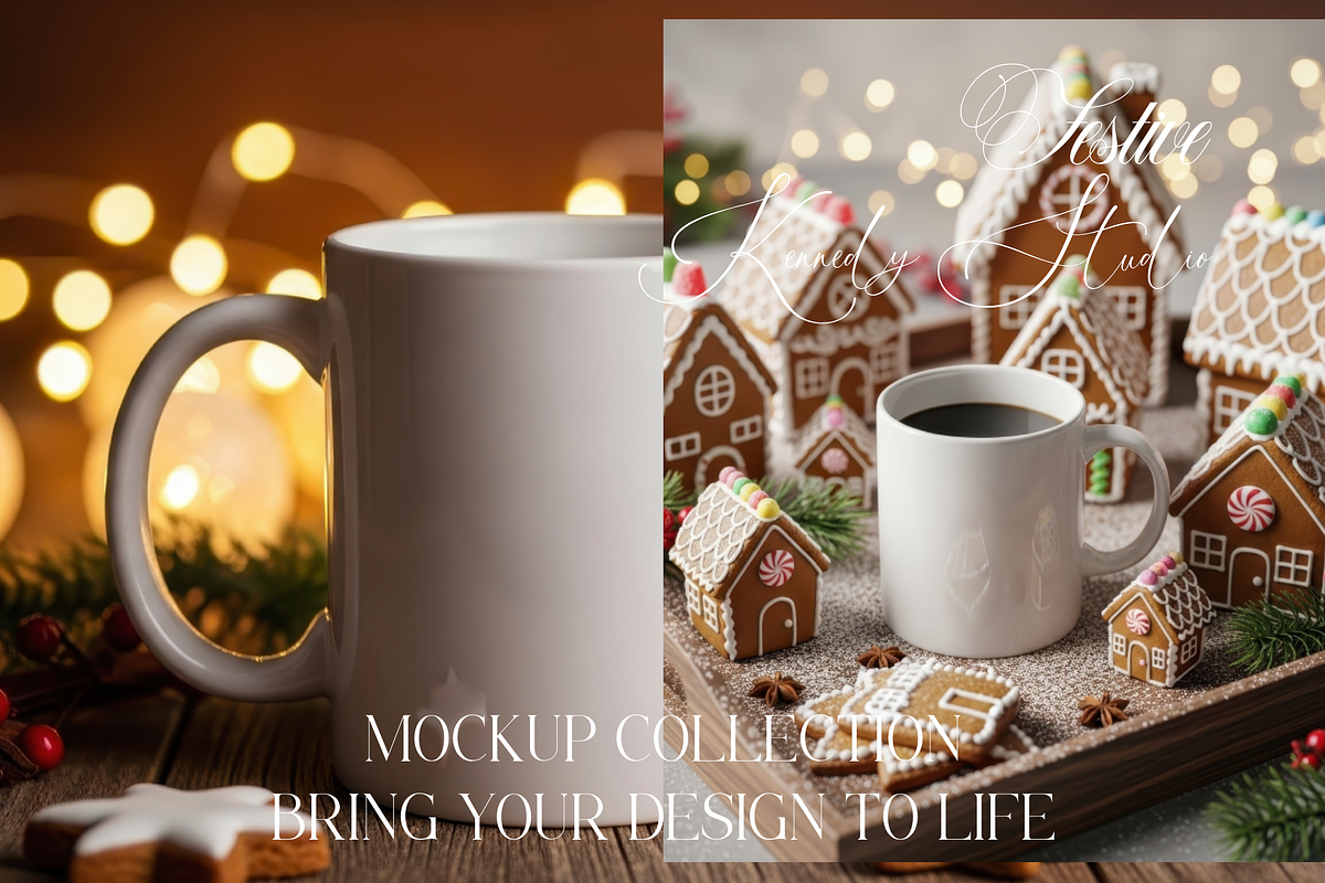 Rustic Christmas Mug Bundle 1000 JPG, a Cups & Container Mockup by KennedyStudio (Photo 2 of 11)