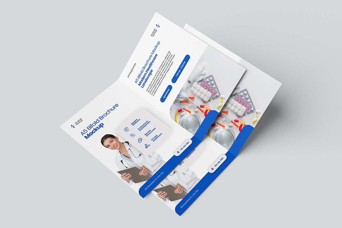 A5 Bifold Brochure Mockup, a Product Mockup by swsi-studio (Photo 4 of 5)
