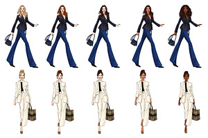 Fashion Girls 42 Fashion Clipart Set