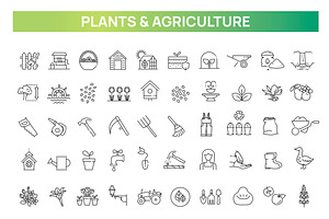 Gardening Line Icons Collection