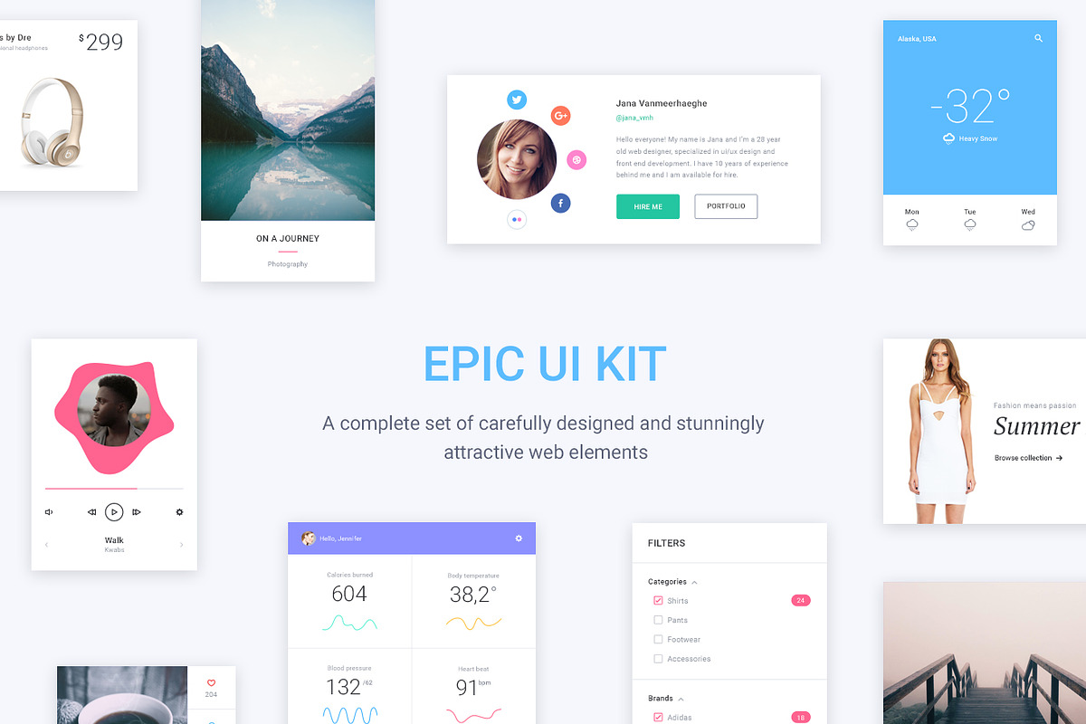 Epic UI Kit + Bootstrap Theme, an UI Kit Template by EpicShop (Photo 6 of 19)