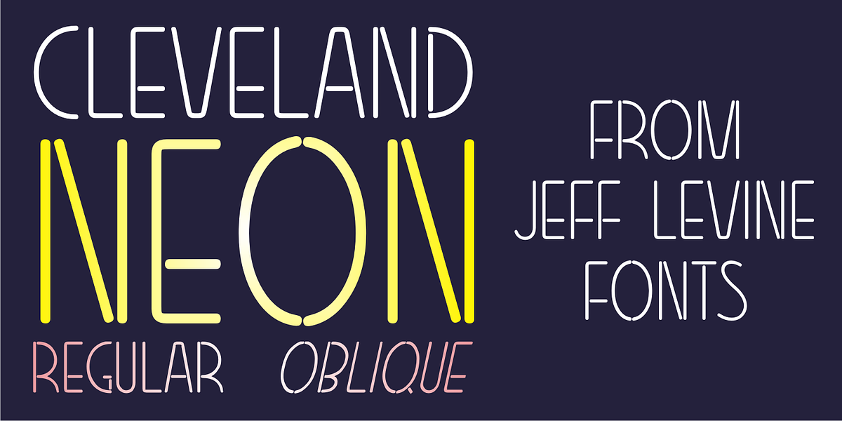 Cleveland Neon JNL, a Sans Serif Font by Jeff Levine Fonts