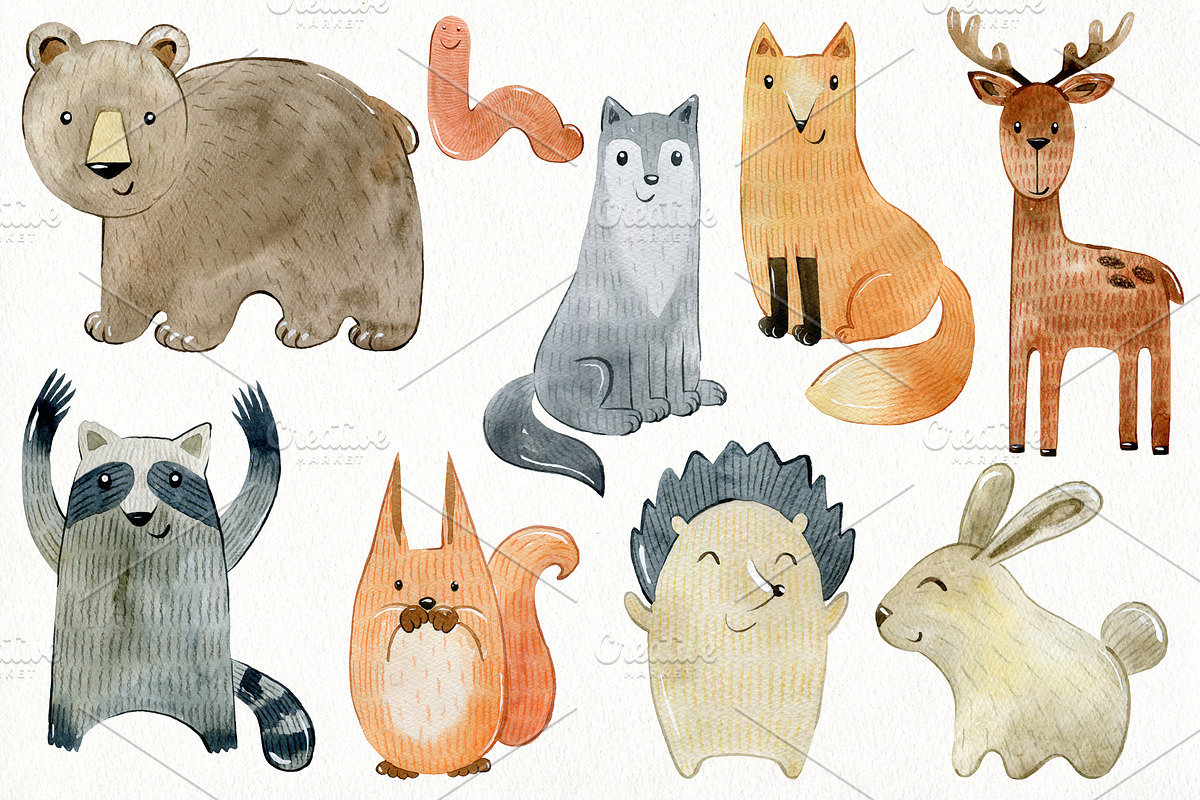 70% off. Bundle. Woodland animals., an Animal Illustration by TaPilipa (Photo 3 of 38)