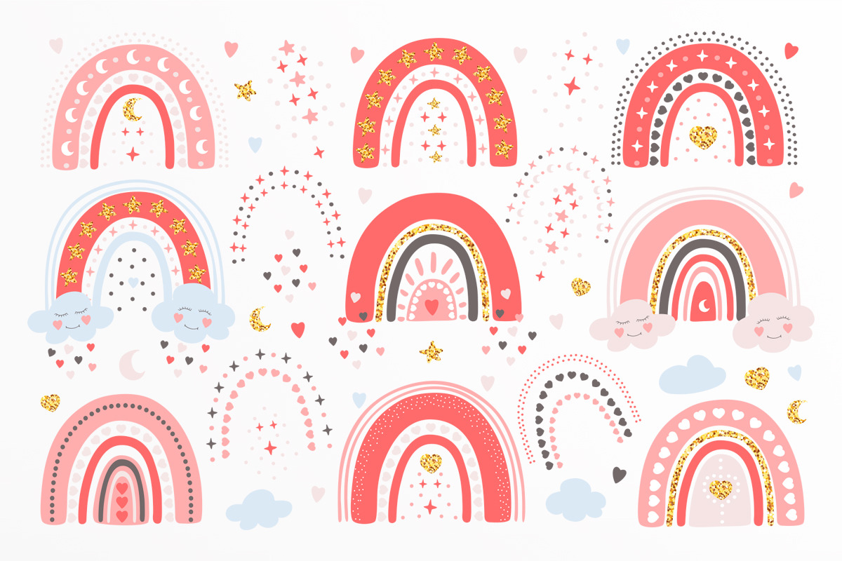 Hand Drawn Rainbows Illustration, a Decorative Illustration by Diana Kovach (Photo 2 of 5)