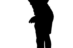 Boy slightly tilting your back isolated silhouette, a Photo by DanFLCreativo