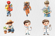 Watercolor Career Day Clipart, a Seasonal Illustration by Rose Art (Thumbnail 2 of 4)