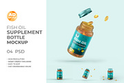 Fish Oil Bottle Mockup, a Packaging Mockup by Adstart (Thumbnail 1 of 5)