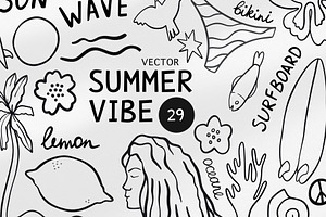 Summer Vibes Vector Collection, a Sport Illustration by MilanaDesignShop