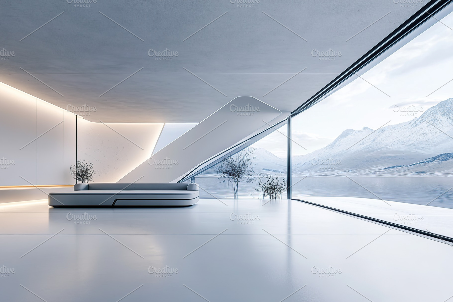 Beautiful futuristic interior of house, an Architecture Photo by AlyaAnd