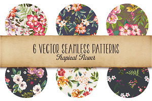 Seamless Tropical Flowers Vol.3