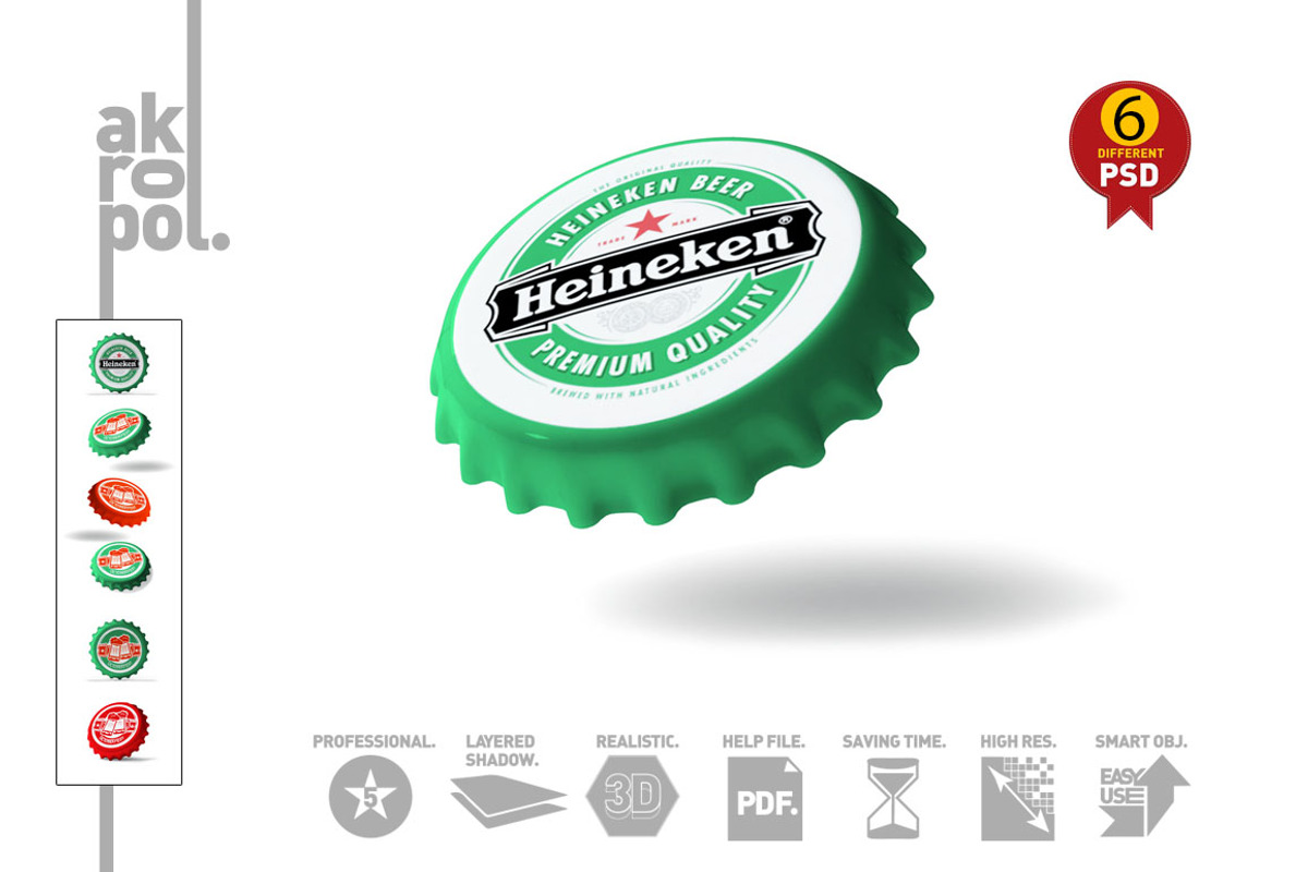 Bottle Cap Mock-Up, a Packaging Mockup by akropol (Photo 1 of 10)