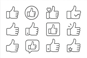 Various styles of thumbs up symbols, an Illustration by ZinetroN