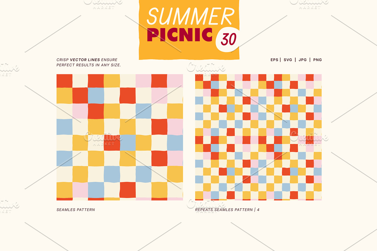 Summer Picnic. Seamless Patterns, a Pattern Graphic by oxygen_8 (Photo 2 of 8)