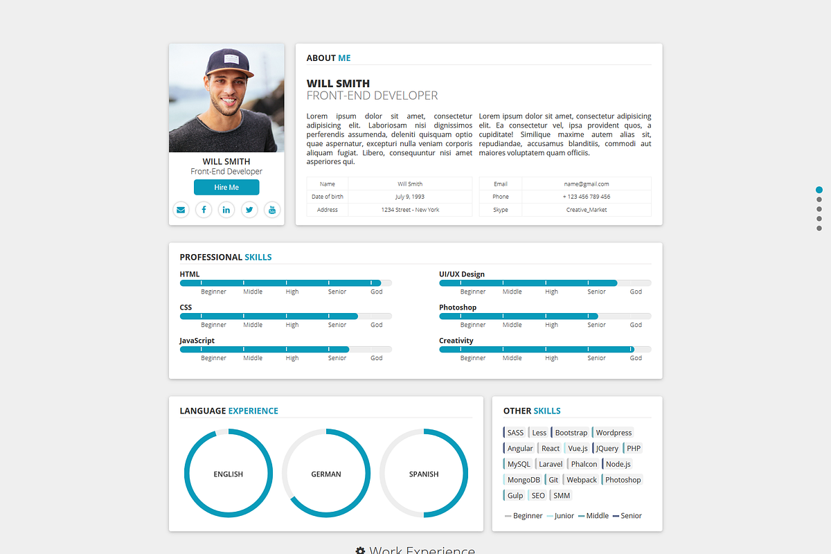 Redax - Simple OnePage CV Resume, a HTML Template by AntonyChernianu (Photo 2 of 2)
