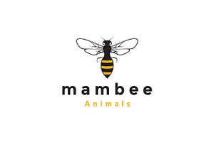 Insect Bee Fly Cartoon Logo Design