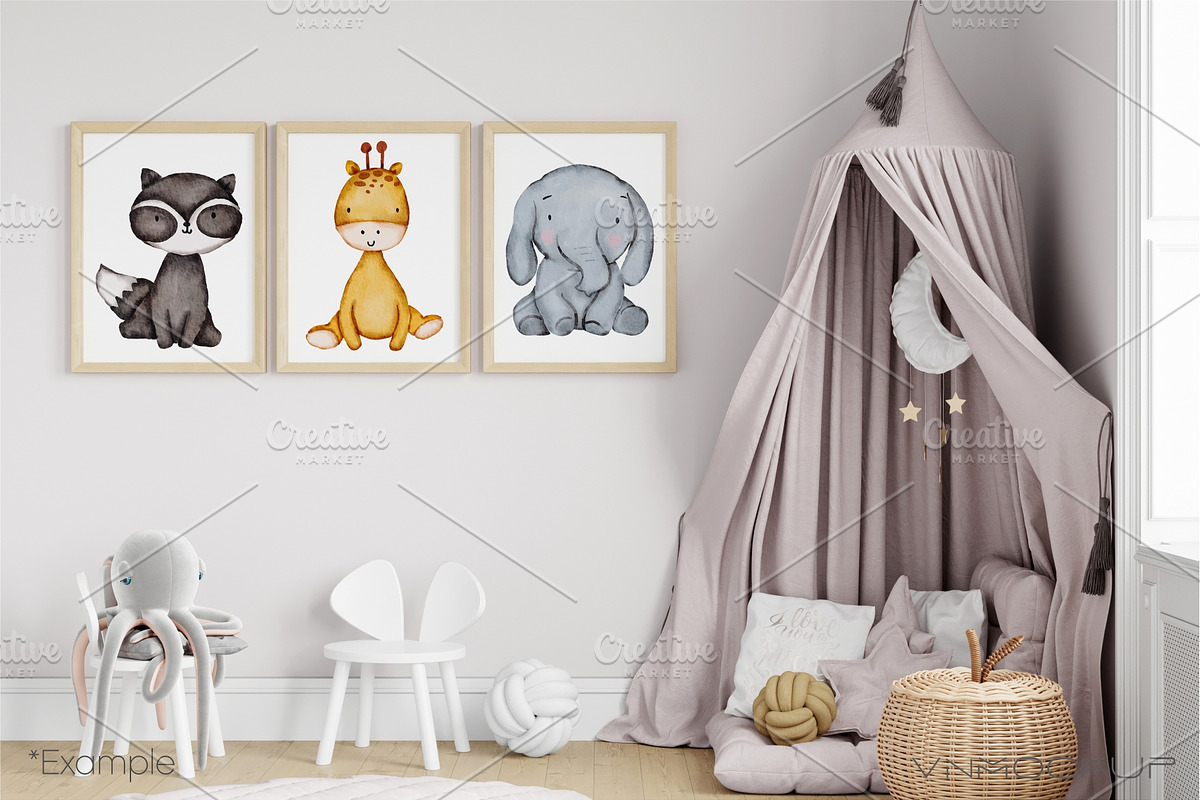 Kids Room Frame Bundle - 61 Mockups, a Print Template by VNmockup (Photo 3 of 16)