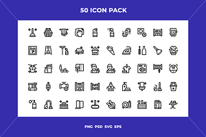 House keeping icons, an Outline Icon by Wencory