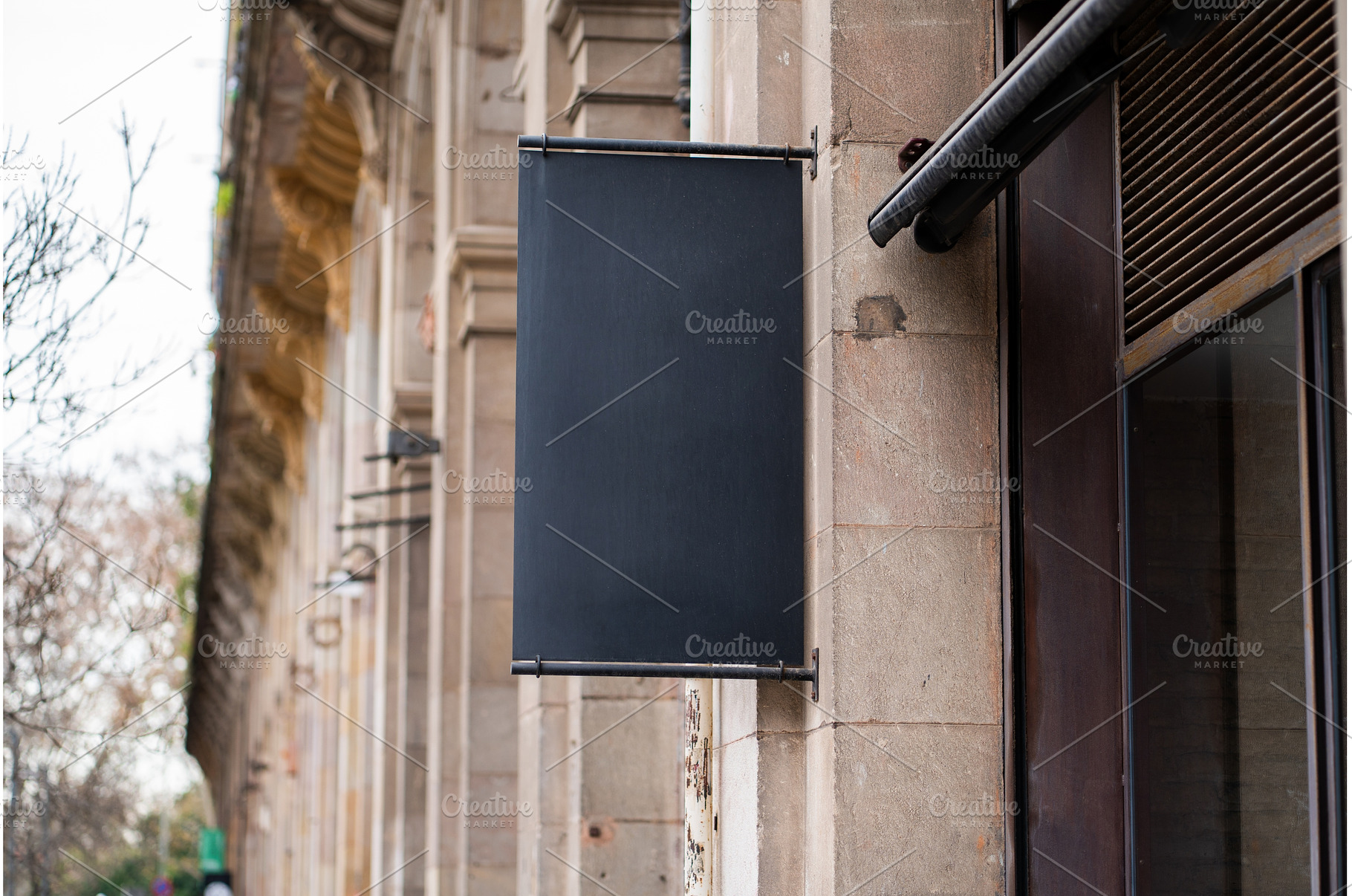Blank shop sign presenting an ideal, an Architecture Photo by volodymyrshtun13795