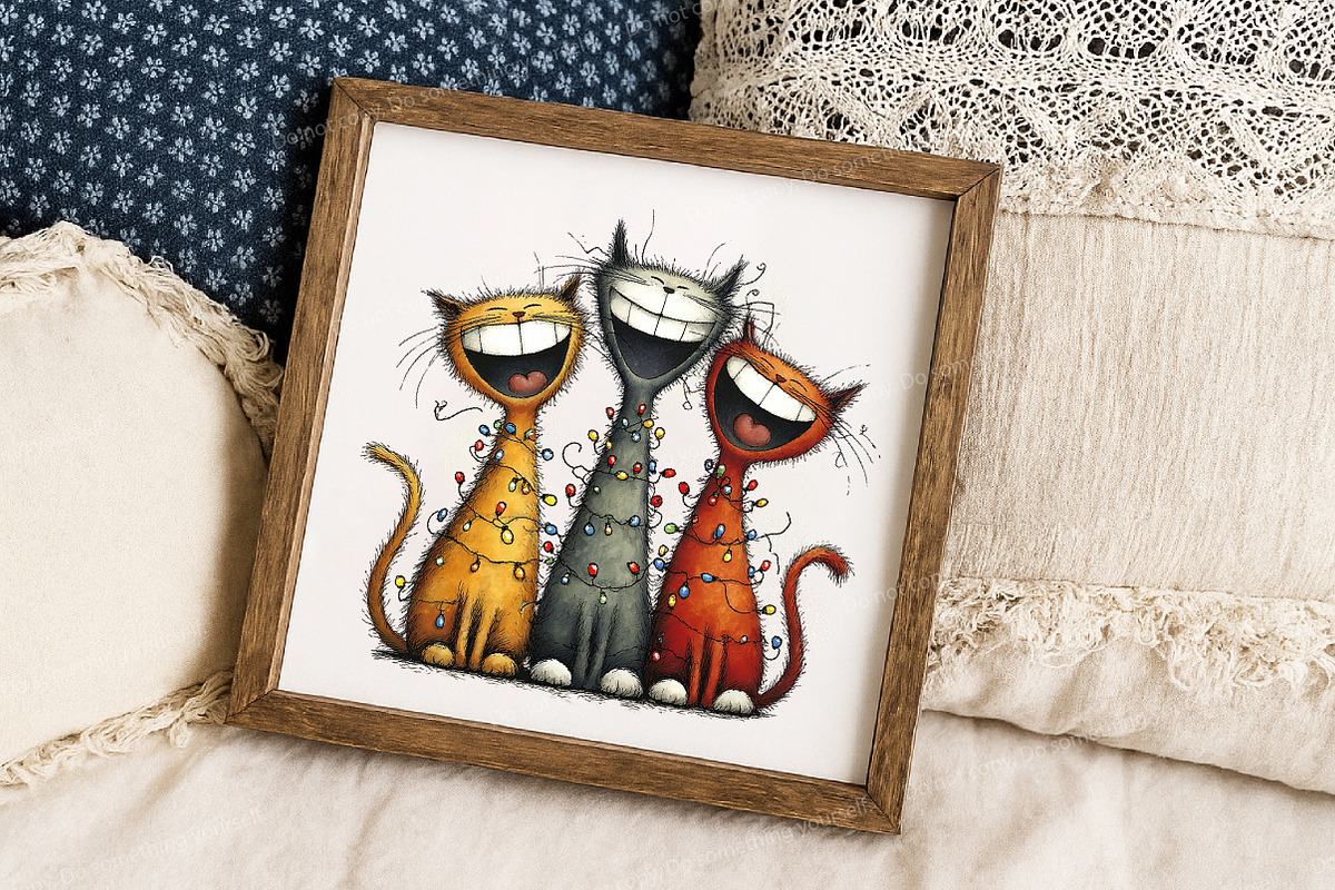 Quirky Christmas Cat Gang clipart, an Illustration by Libby Wishes (Photo 3 of 9)