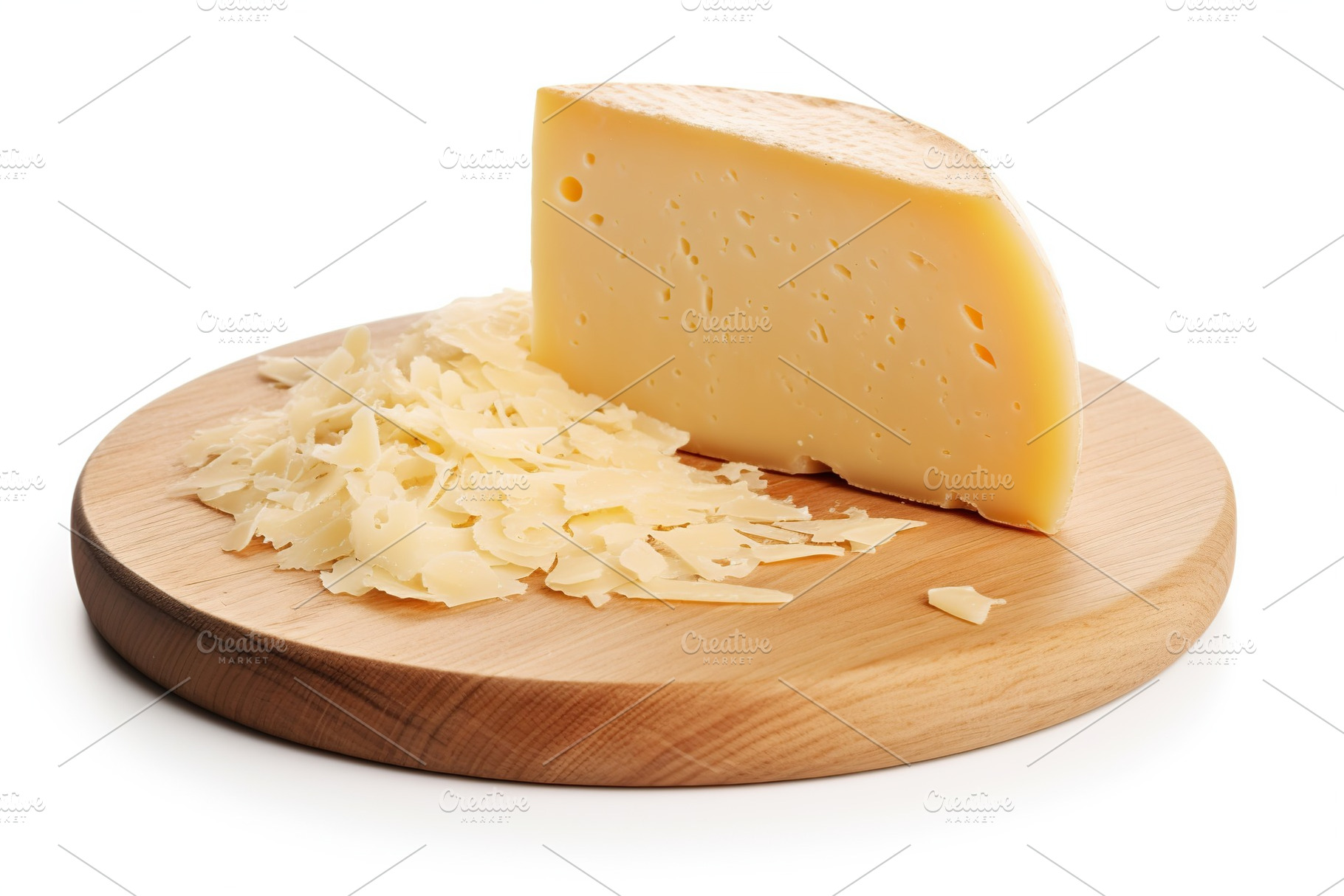 Piece of cheese on white background, a Food & Drink Photo by AlyaAnd