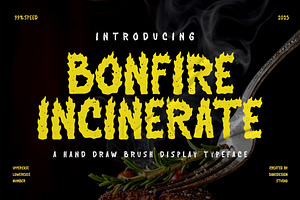 Bonfire Incinerate Fire Flames, a Blackletter Font by dansdesign