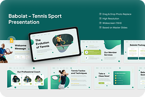 Babolat - Tennis Sport GoogleSlide, a Presentation Template by Annora Studio