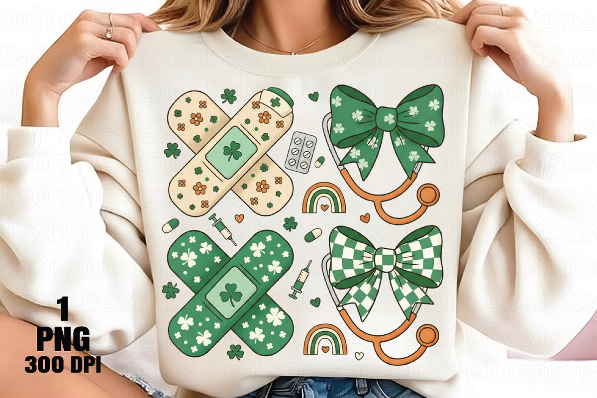 Nurse coquette St Patricks day png, an Illustration by Daily.Designs (Photo 4 of 5)