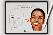 Arfican American Woman Stamp Brushes, a Brush Add-On by Procreate Market (Thumbnail 3 of 9)