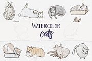 Watercolor Cats, a Graphic by Petite Salade (Thumbnail 1 of 3)