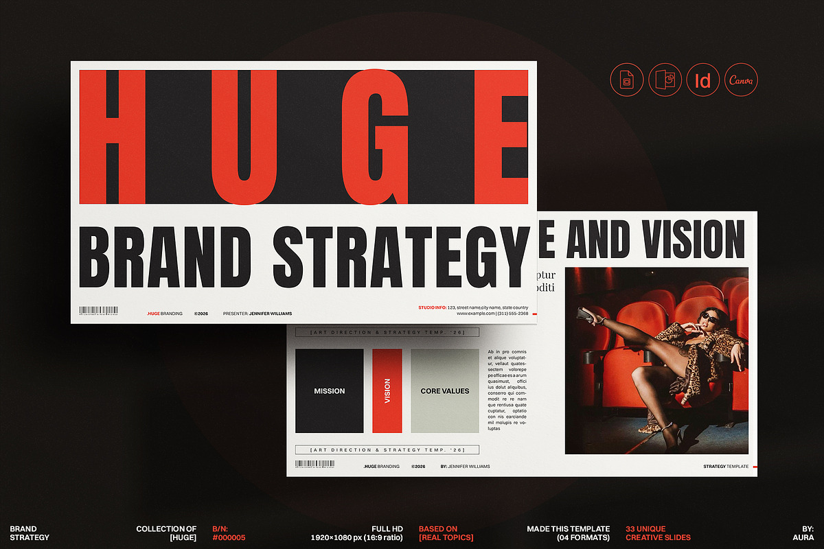 HUGE | Brand Strategy Template Canva, a Presentation Template by ArtisanaAura (Photo 2 of 11)