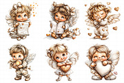 Whimsical Cupid With Hearts Clipart, an Illustration by Daily.Designs (Thumbnail 3 of 8)