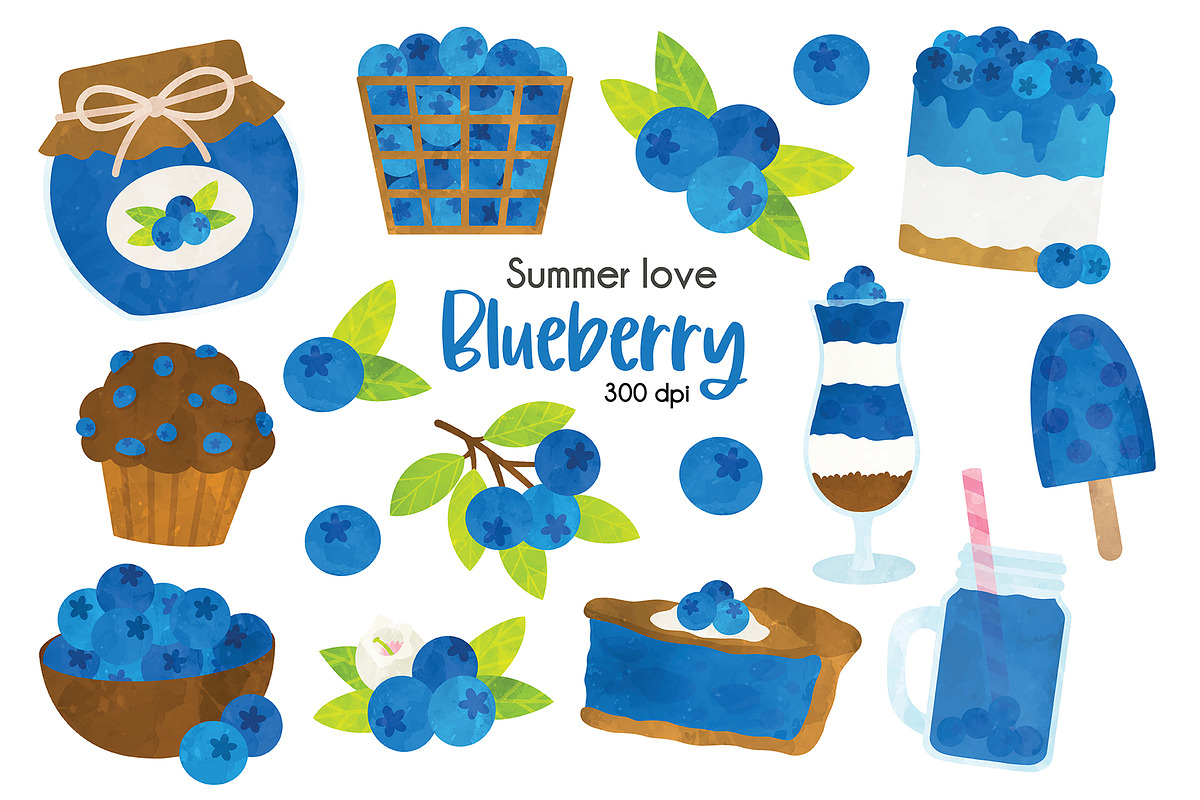 Blueberry Clip Art, an Illustration by SugarPickle Clip Art (Photo 1 of 2)