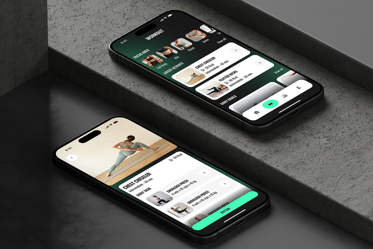 FitZone - Fitness & Gym App UI Kit, an UI Kit Template by Creative Perspective (Photo 8 of 8)
