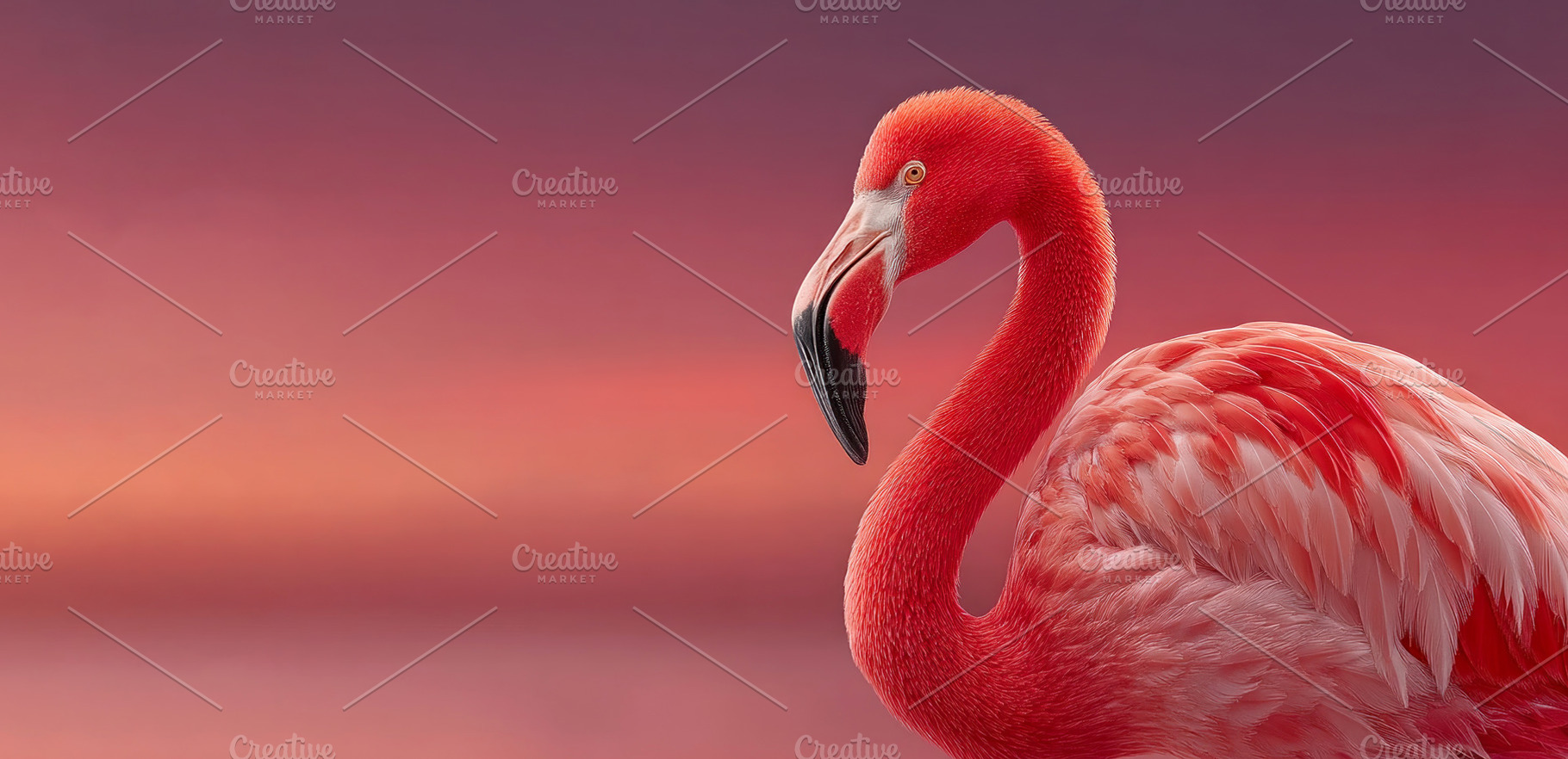 Closeup of vibrant pink flamingo with curved neck and detailed f, an Animal Photo by José Manuel Gelpi