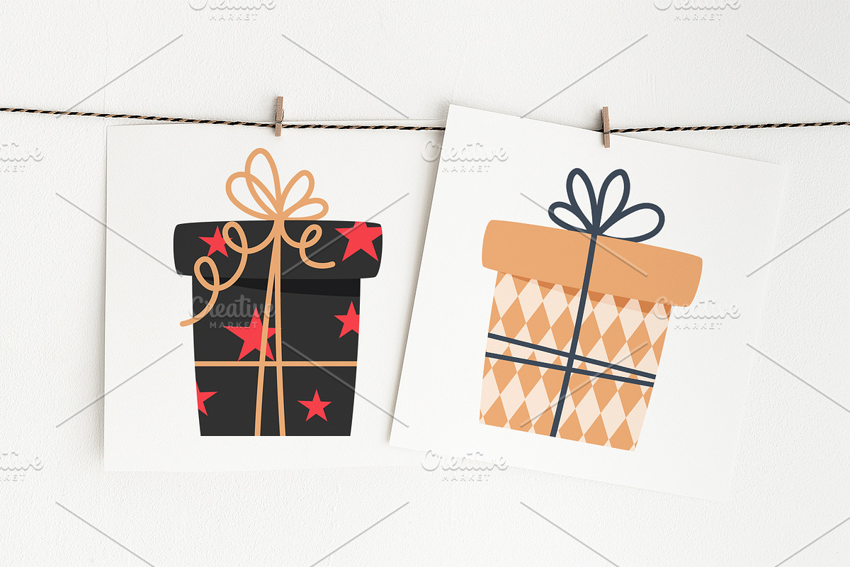 Set of Christmas gift boxes, an Object Illustration by YuskinKot (Photo 3 of 5)