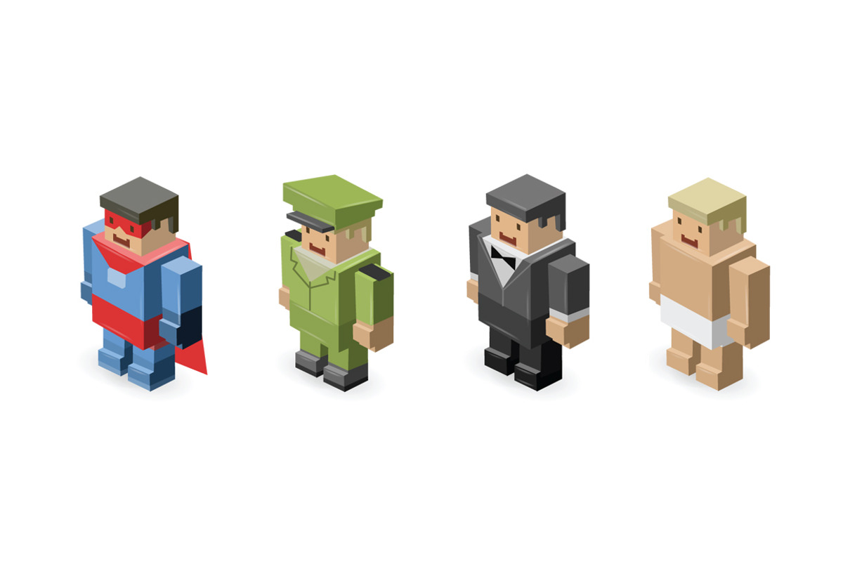 Vector isometric character, an Object Graphic by lemonoff (Photo 5 of 7)