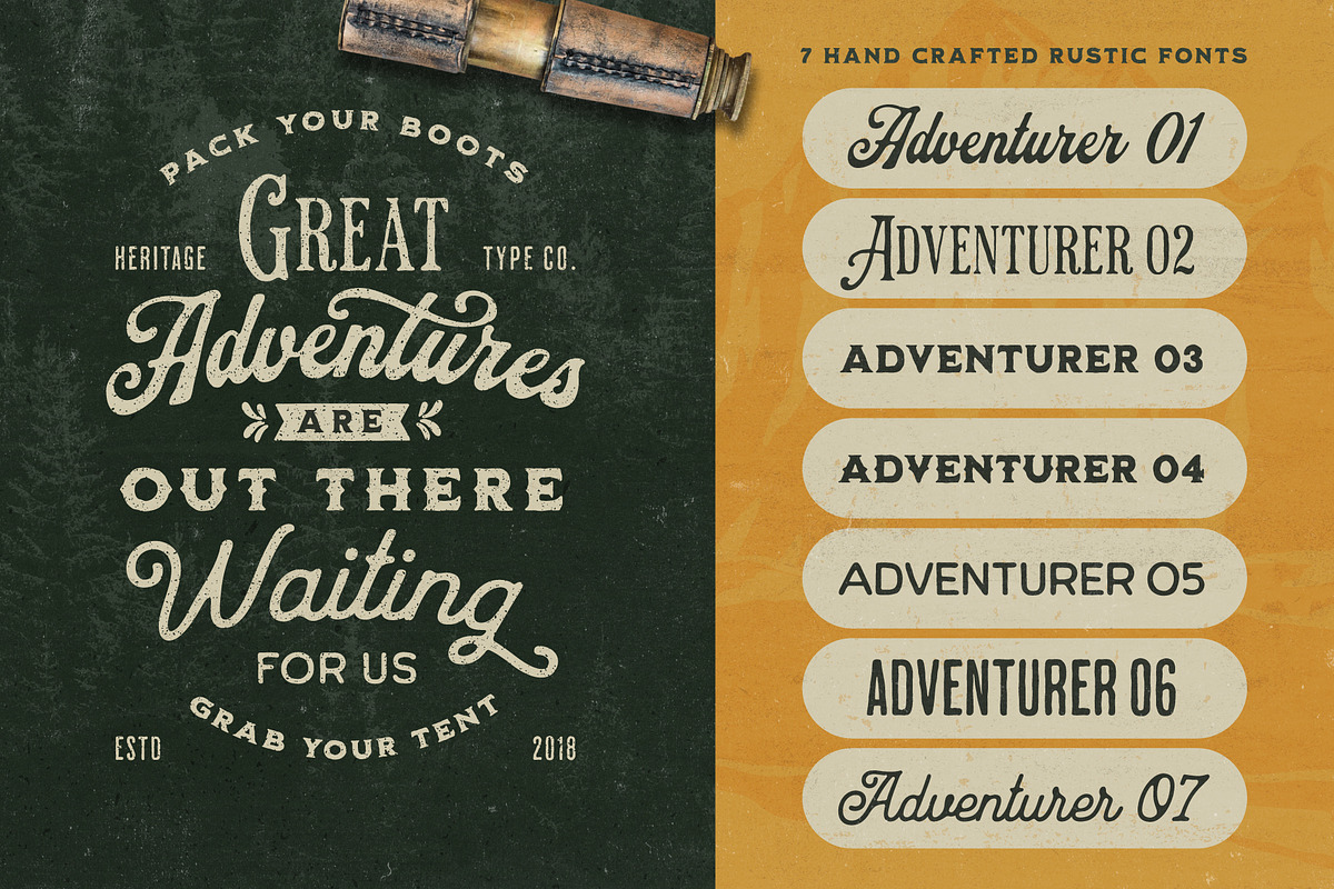 Great Adventurer Font Bundle, a Font by Heritage Type Co. (Photo 3 of 16)